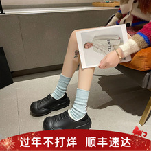 丑萌大头棉拖鞋包跟韩版增高保暖室内穿情侣冬毛毛拖防滑防水个性