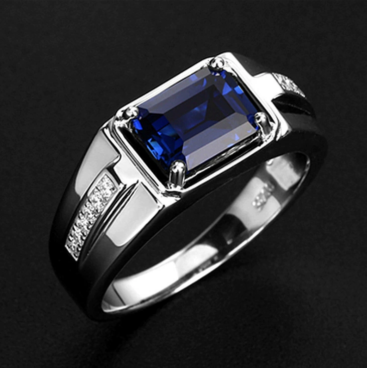 Прямоугольное модное кольцо с камнем emerald, инкрустация камня, турмалин цирконий