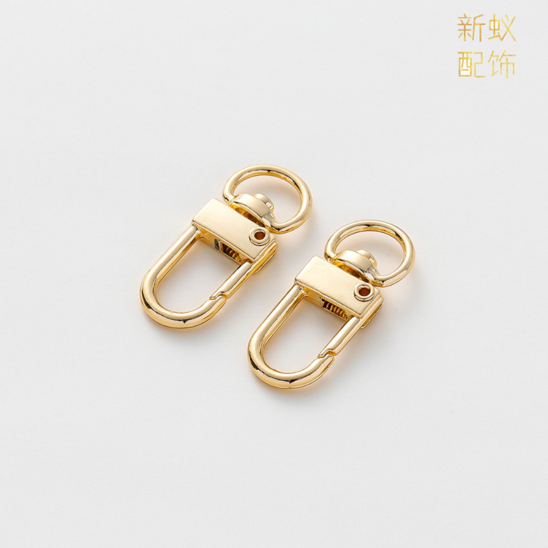 Square Door Clasp Lobster Clasp 18K Copper Electroplated Color-Preserving Real Gold DIY Hardware Bag Chain Accessories Keychain Wholesale Square Door Clasp Lobster Clasp 18K Copper Electroplated Color-Preserving Real Gold DIY Hardware Bag Chain Accessories Keychain Wholesale