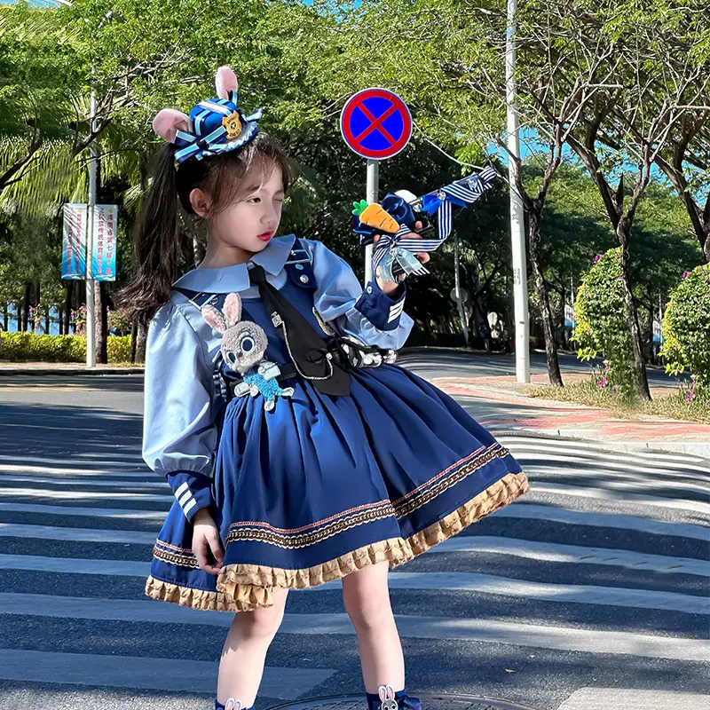 朱迪兔子警官洛丽塔女童公主裙儿童2025春夏秋连衣裙女孩裙子潮