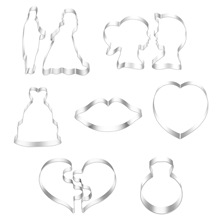 不锈钢饼干切模   情人节元素造型 糖霜饼干模具 软陶粘土工具