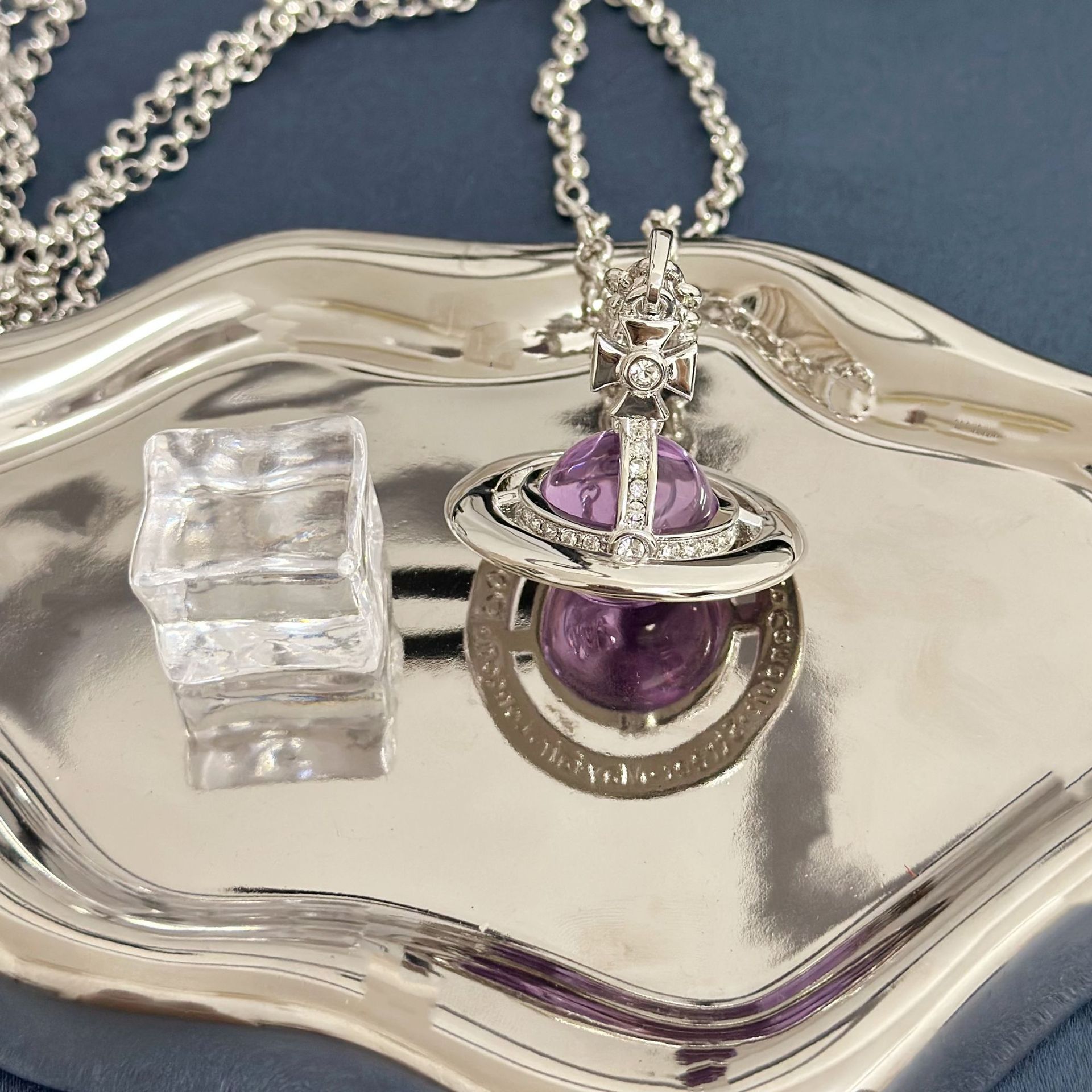 Silver purple large orb