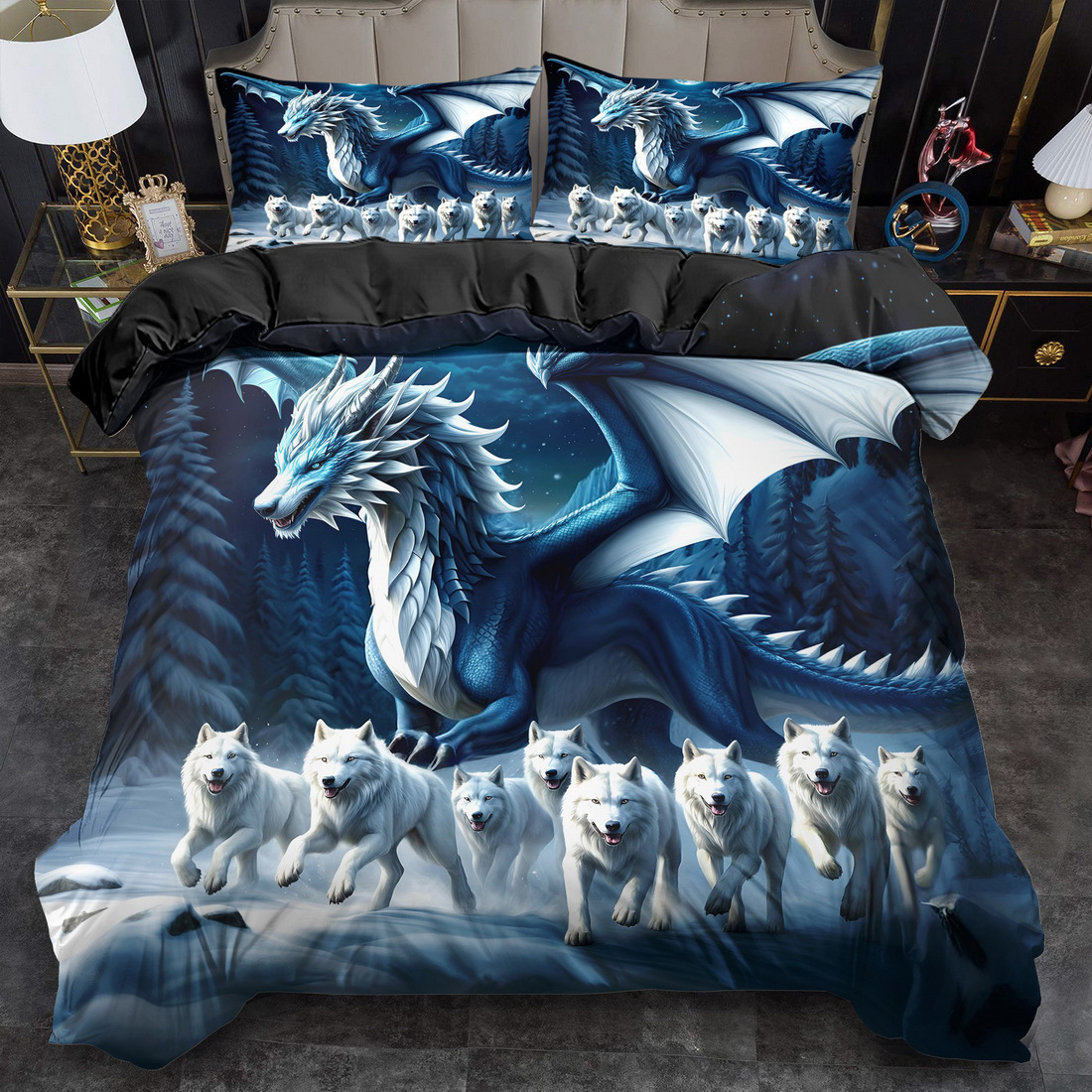 Explosiones transfronterizas abrasiones digitales impresas rojas dragón set fuente de fábrica llevar a cabo TEMU / JIT