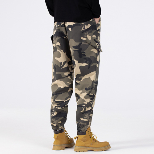 Direct Supply Special Autumn/Winter Men's Large Size Tuck-in Camouflage Work Pants with European and American Street Style and Multiple Pockets