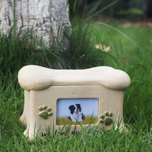 Creative Cat and Dog Pet Urn for Home Commemorative Coffin Box with Photo Frame to Commemorate Ashes for Storage at Home