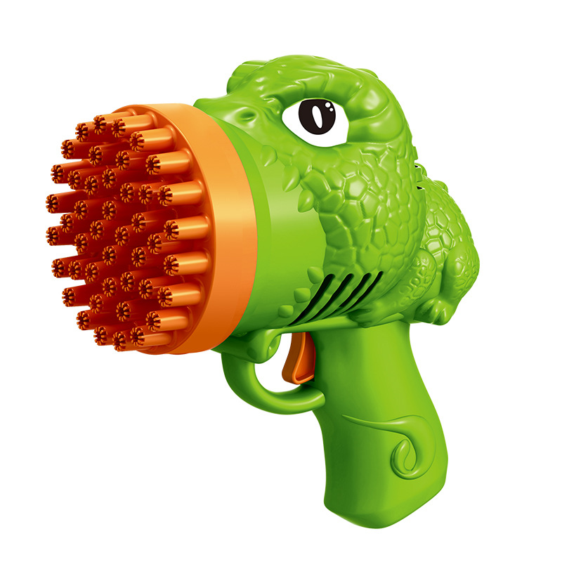 新款网红恐龙泡泡机44孔多孔吹儿童玩具枪地摊批发加特林泡泡枪