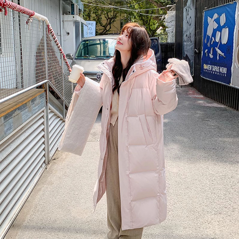 Authentic Long down Jacket for Women Winter 2025 New Style Extra Long Over-The-Knee Couple Loose Thickeneded 90 White Duck down Jacket