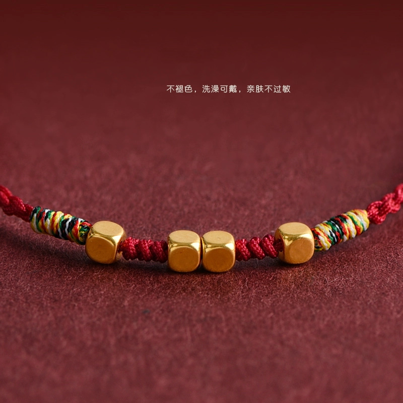 Sifangcai pulsera de cuerda roja de la mujer, año de vida, transporte seguro, estilo nacional de perlas, regalos de cuerda trenzada universal