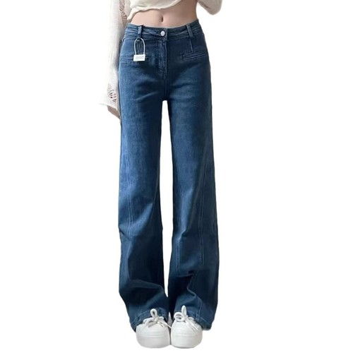 Petite American Retro Patchwork Bowknot Straight Leg Women's Summer High-Waist Loose Slimming Floor-Length Pants