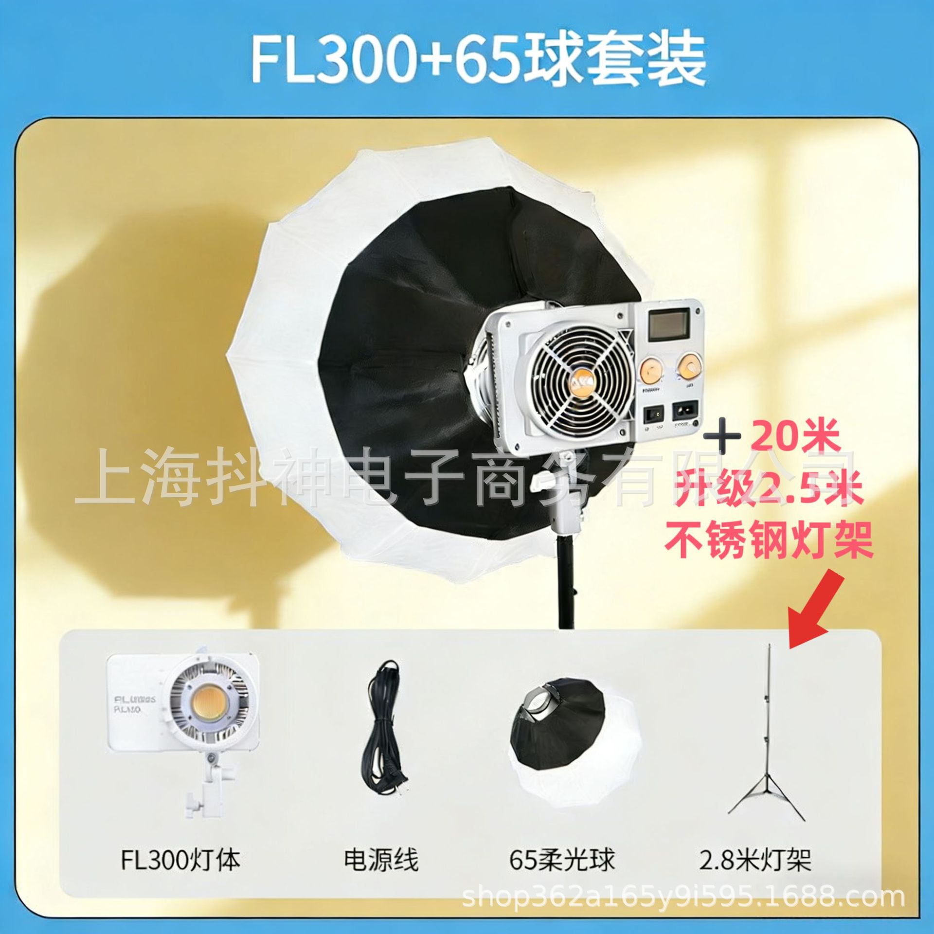 FL300 Gray 65 Soft Light Ball Lamp Stand Package