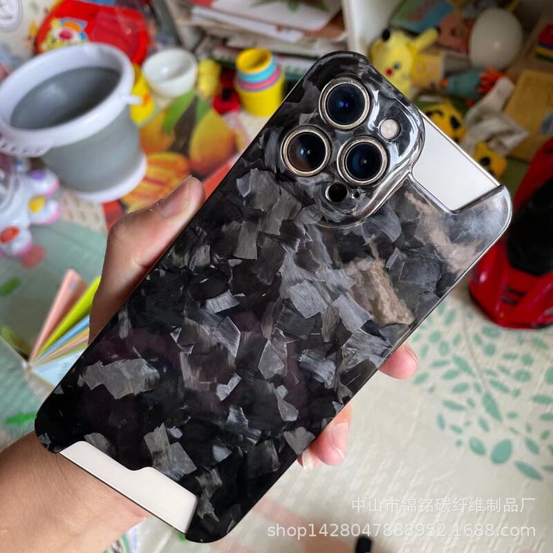 Suitable for Apple iPhone 12 Pro Max Carbon Fiber Forged Texture Phone Case, Ultra-Thin and Lightweight Texture