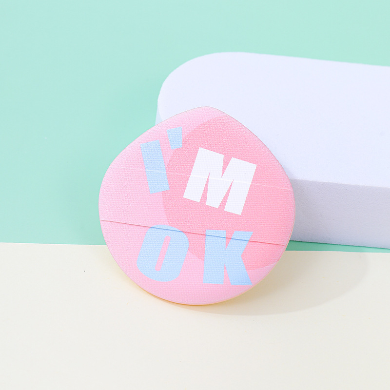 Fábrica personalizada Macaron Shuffle polvo de cojín de aire grande ancho cinta dedos esponja maquillaje no látex al por mayor