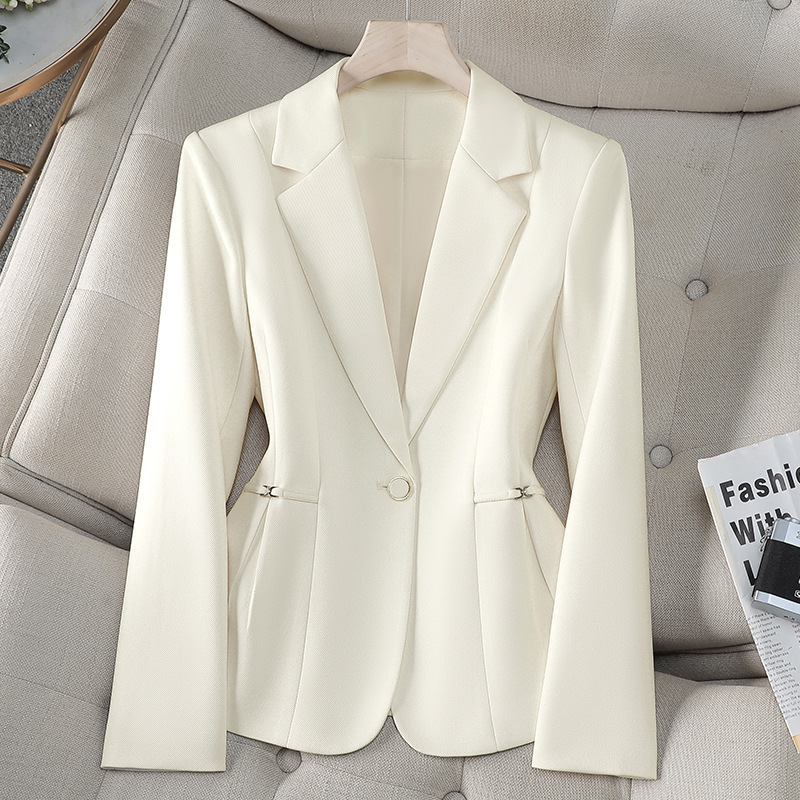 Off-White Blazer for Women, Spring and Autumn 2025 New Style, Petite Fashion Commuter Formal High-End Waist-Cinching Suit Off-White Blazer for Women, Spring and Autumn 2025 New Style, Petite Fashion Commuter Formal High-End Waist-Cinching Suit