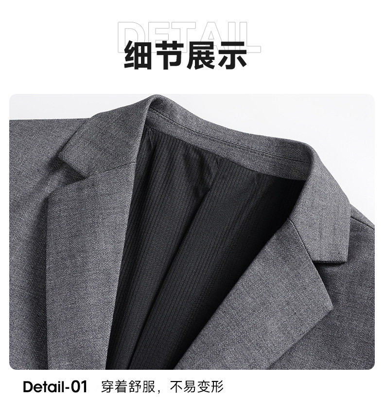 Áo vest công sở nam len pha không cần là ủi, mỏng nhẹ, màu trơn, ôm dáng, một hàng hai nút — Màu xám, Màu đen, Xanh hải quân chi tiết 21