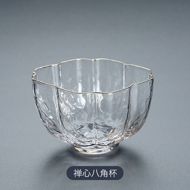 Patrón de martillo taza de té traje pequeña taza de té Copa maestra Vidrio japonés juego de té de Kung Fu resistente al calor Té sola taza