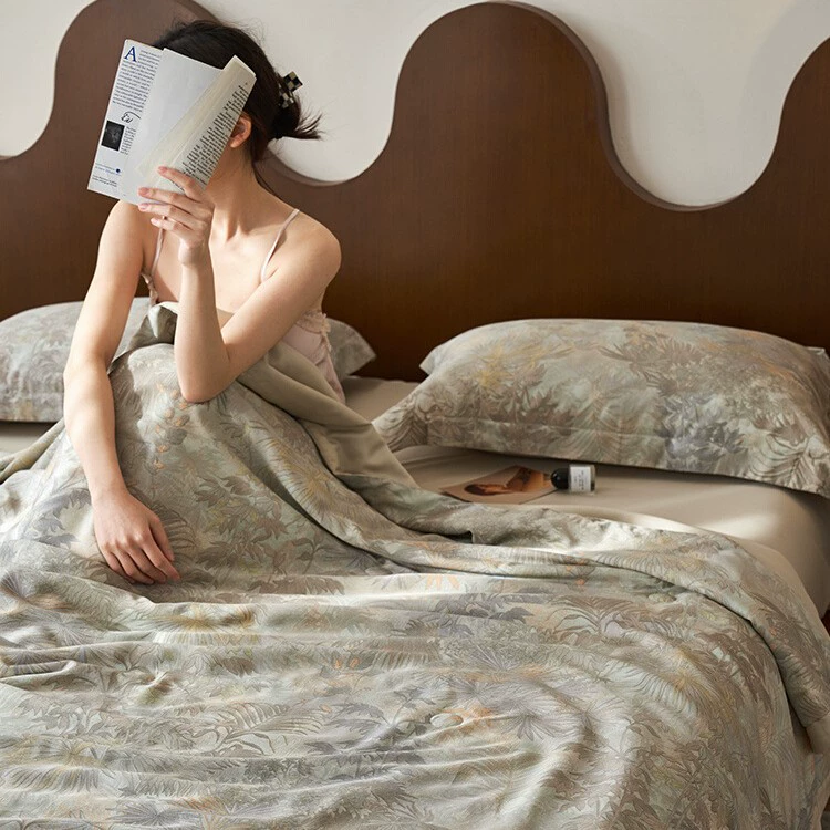 Лето Lenzing Tencel | Комплект из четырех предметов с кондиционером, ледяной шелк, прохладное ощущение, одно- и двуспальное летнее одеяло, тонкое одеяло, которое можно стирать в машине