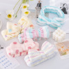 Flannel elastic headband with bow for face washing, factory direct supply