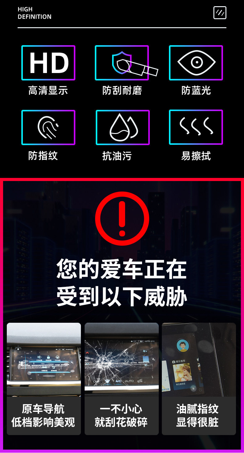 Suitable for Kia 27 models, the tempered film for the central control panel, car navigation screen, display screen protective film, and instrument panel