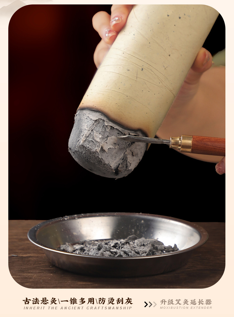 Moxa Cone Holder and Ash Tray Set Handheld Moxibustion Tool with Three-Prong Cone Tip for Home Use quality and texture