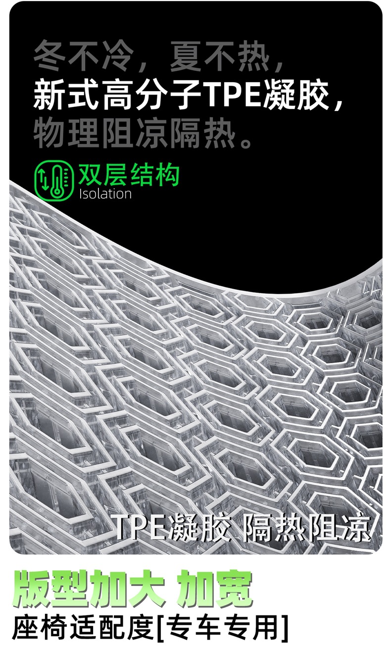 2026 New Summer Ice Silk Latex Silicone Gel Car Seat Cushion Seat Cover Four-Season Breathable Seat Pad