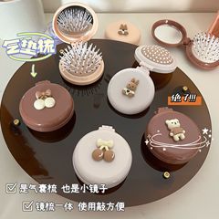 折りたたみ式エアバッグコーム、漫画ガールズエアクッションコーム、ミラー一体型ポータブル子供用ミニマッサージコーム、ポータブル折りたたみ式