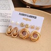 Summer metal earrings from pearl with tassels, Amazon, European style, suitable for import, 9 pair
