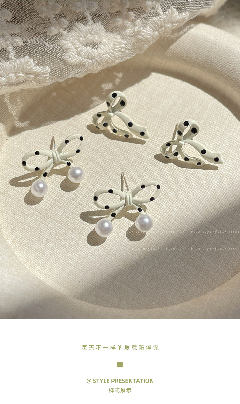 1 Pair Bow Knot Sweet Alloy Enamel Ear Studs display picture 2