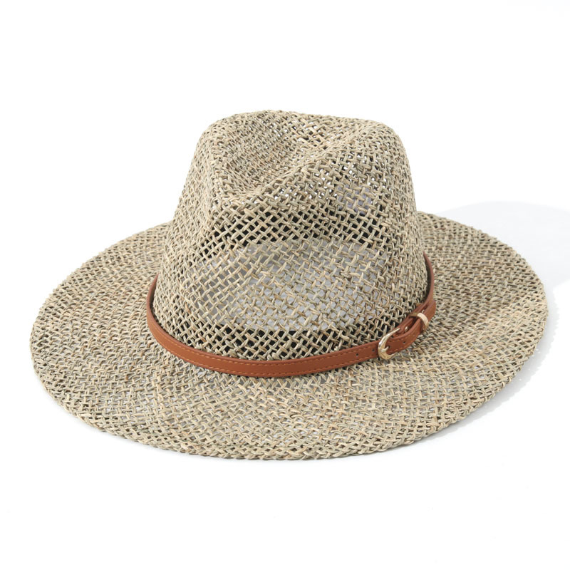 Strohhut im Hepburn-Stil für Frühling und Sommer, ausgehöhlter Sonnenhut mit spitzem Zierband, europäische und amerikanische Mode_voghion.com