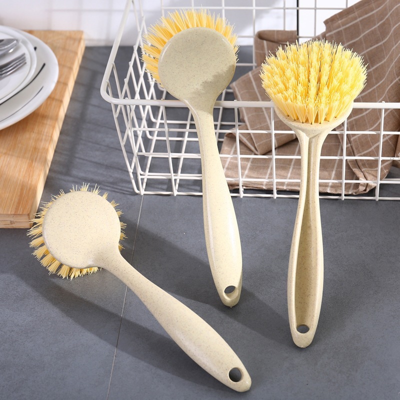 Kitchen Long-Handled Pot Brush Household Cleaning Pot with Handle Multi-Functional Hanging Dishwashing Tool Pot Brush