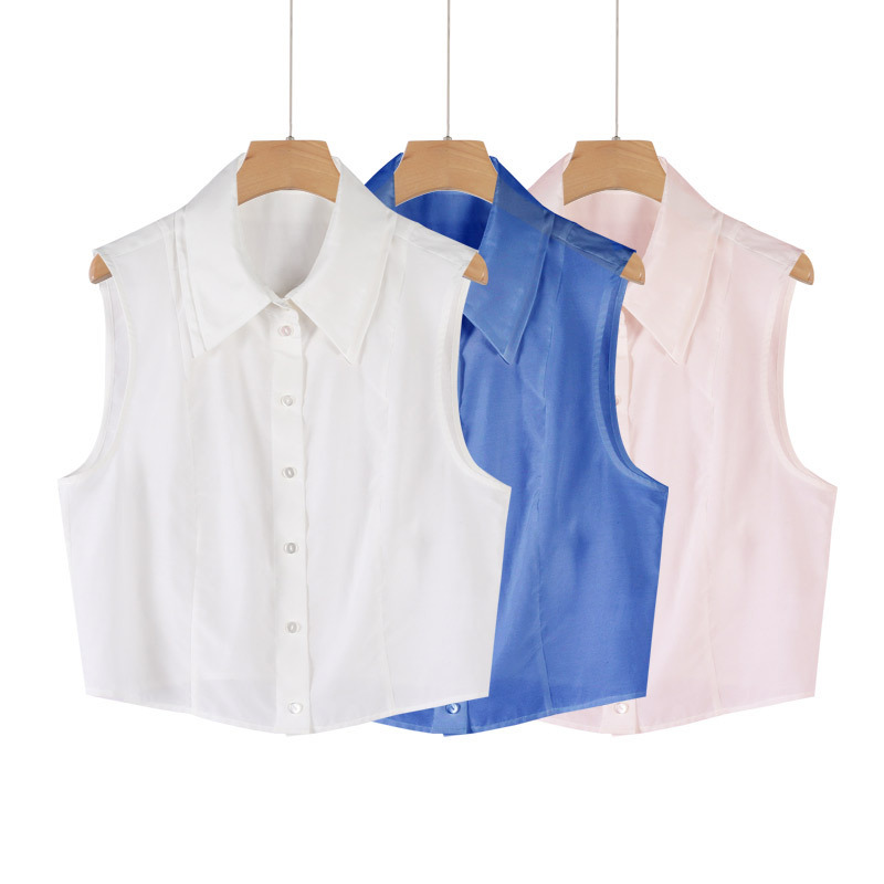 Silk Cotton Fake Collar Women's 2026 Spring Vest Shirt with White Mulberry Silk Age-Reducing Shirt for Layering, Commuter Style