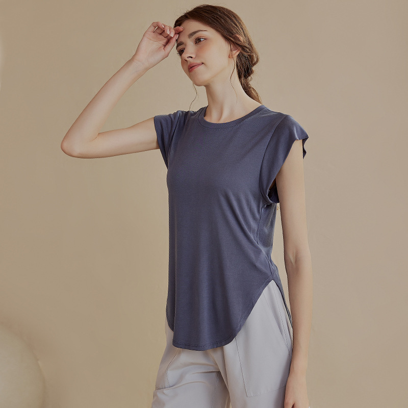 Summer Yoga Vest Women's Loose Slim Belly Covering Quick-drying Blouse Running Training Sports Fitness Sleeveless Top