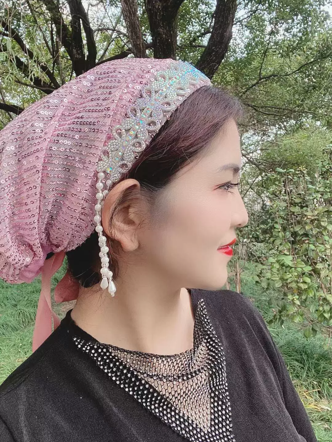 Новинка 2021 года, осенне-зимняя шляпа с блестками и кисточками, шляпа для выступлений, шляпа Хуэй Синьцзян, женская шляпа, осенняя шляпа