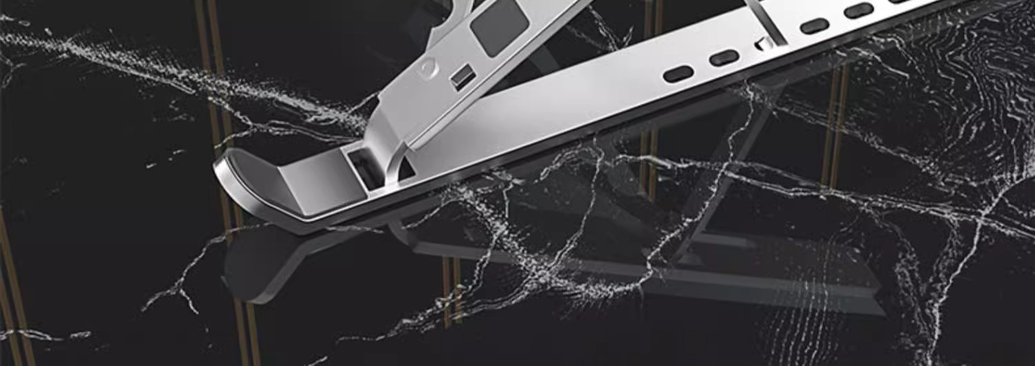 Laptop-Ständer, klappbar, Aluminium, Tablet-Ständer, drehbar, höhenverstellbar, Wärmezirkulation, Tragegriff – Laptop Stand