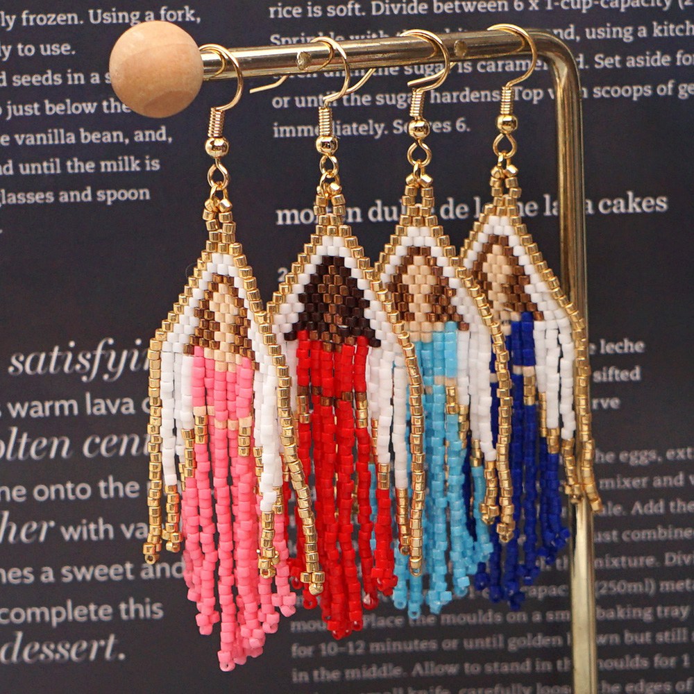 Retro Woven Virgin Mary Long Tassel Earrings display picture 16