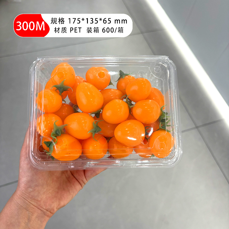 Caja de embalaje de frutas desechable con cubierta de fábrica 500g venta directa sandía fresas caja de embalaje transparente de frutas y verduras frescas