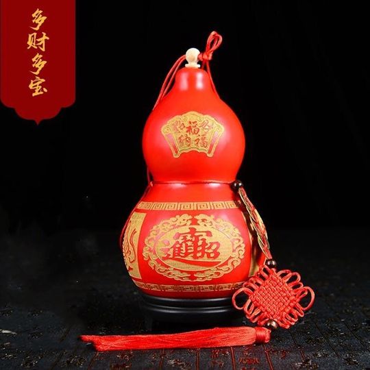 Factory Direct natural red gourd home decoration festive painted gourd decoration five Emperor money Open gourd