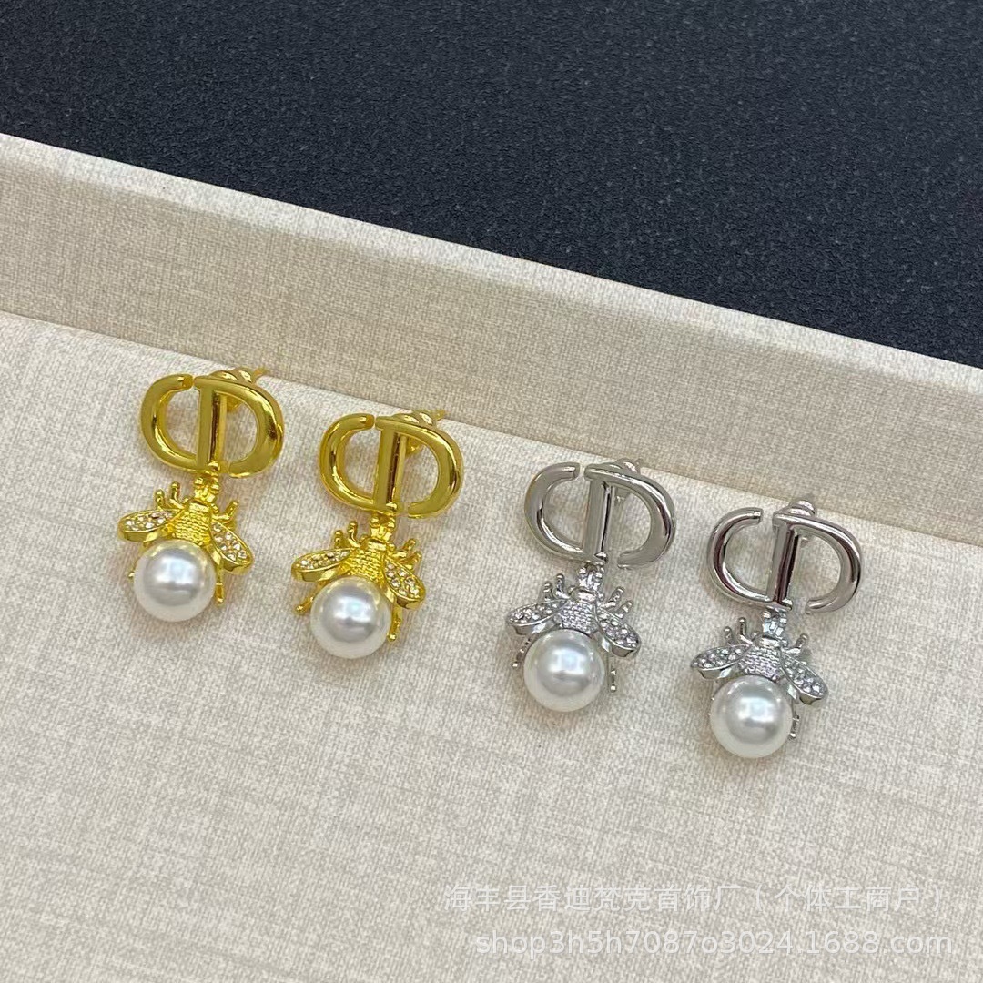 꿀벌 알파벳 귀걸이 여성 925 실버 침 프랑스식 복고 자모 패션 귀걸이