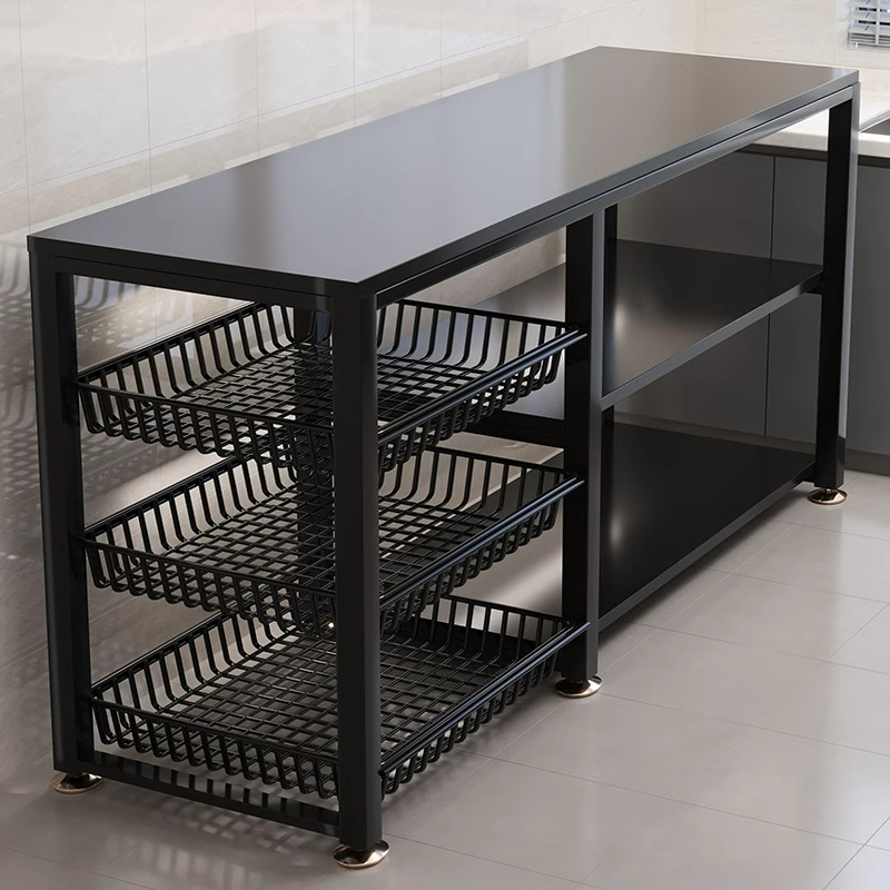 Estante multifunción de cocina estante de almacenamiento de horno microondas multicapa de piso estante de almacenamiento de vegetales de horno doméstico estante