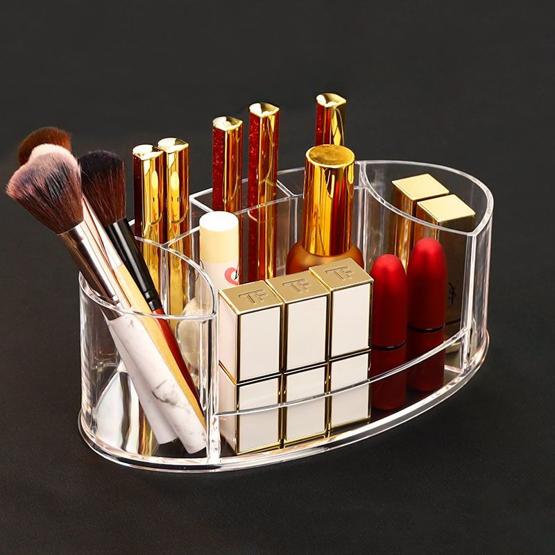 Transparent desktop dustproof lipstick storage box, lip gloss organizer, cosmetic organizer rack, multifunctional small multi-compartment