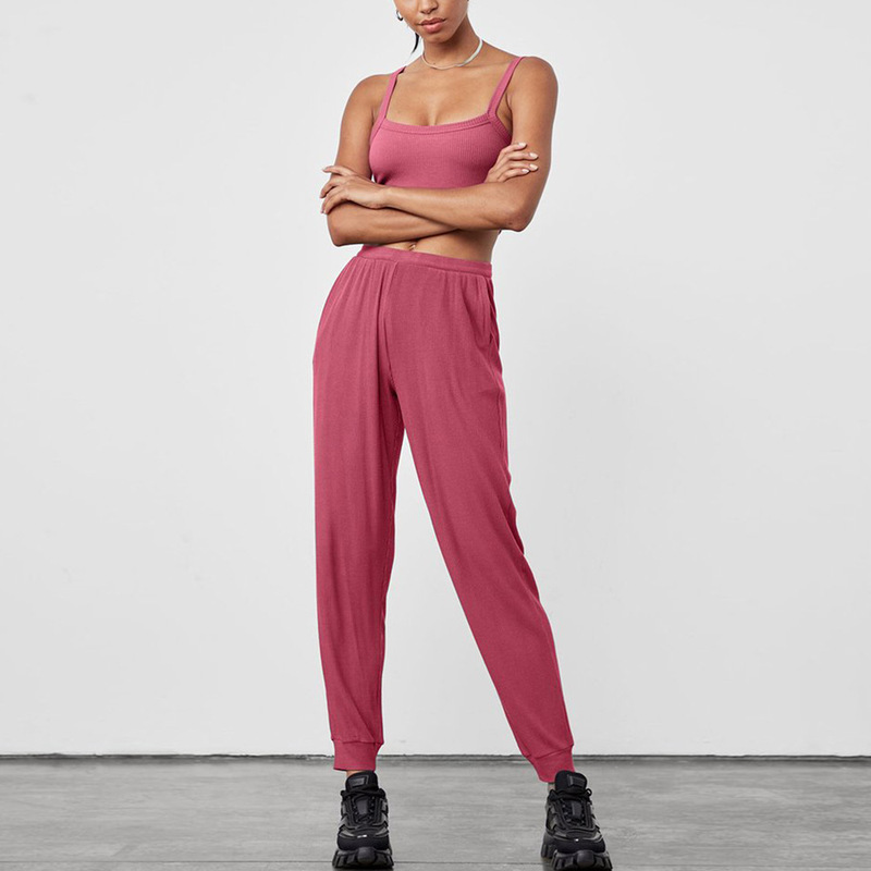 [Factory Customization] Cross-Border Trade Slimming Look Pure Cotton Sports Pants Jogging Yoga Fitness Pants