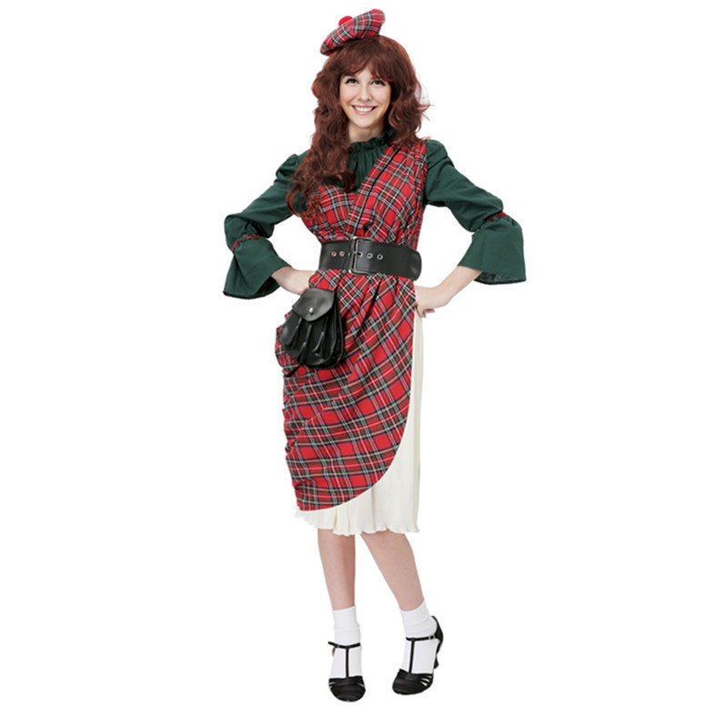 Halloween Scottish Girl Strawberry Skirt French Manor Maid Play Uniform