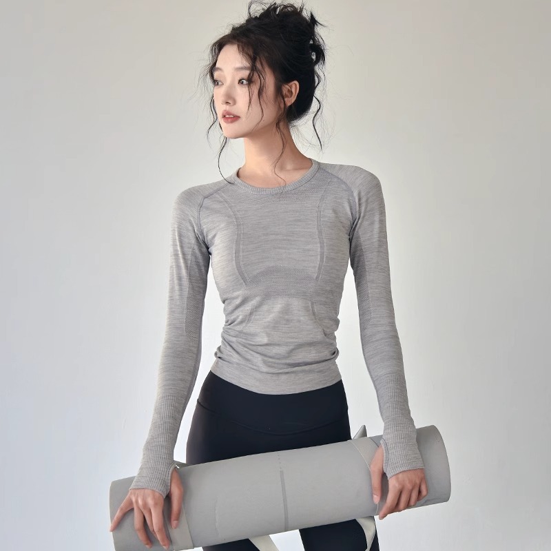 yoga clothing top high-grade q3y flat sports women‘s autumn and winter seamless one yoga clothes fitness clothes autumn women