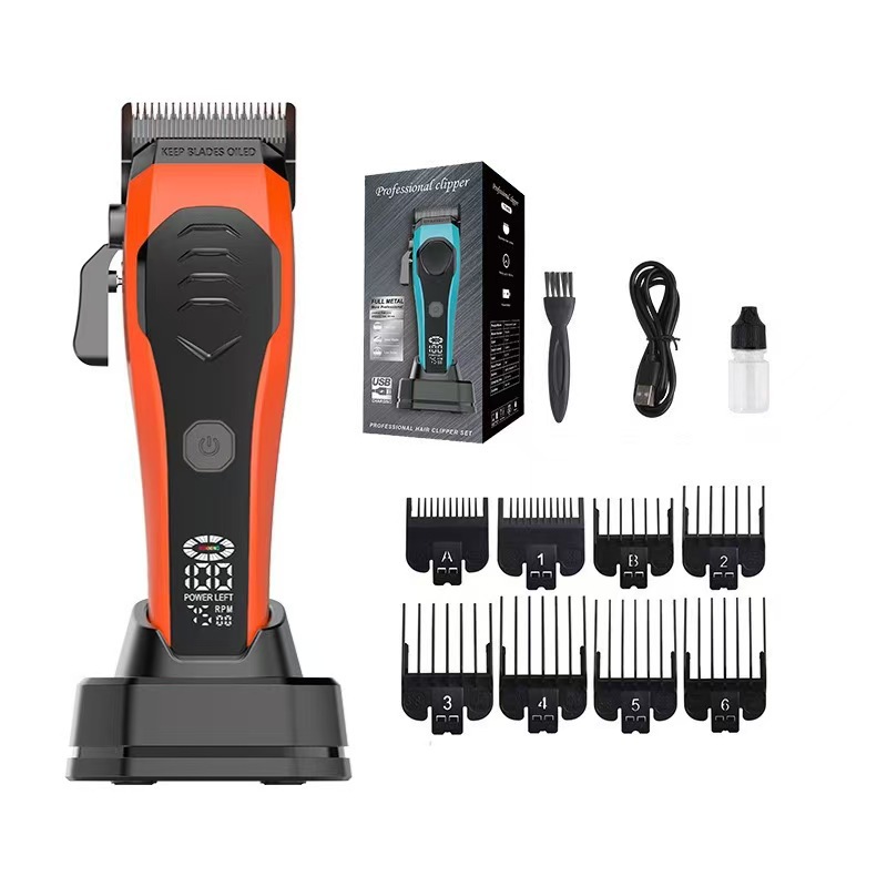 Set de Cortapelos Eléctrico Digital de Aleación de Titanio con Cabezal Lavable para Barbería y Hogar