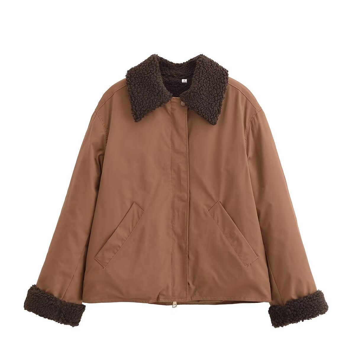 Dammekleeder 2024 Hierscht/Wanter nei Stroossemode Corduroy Kraang Kontrastmantel_voghion.com