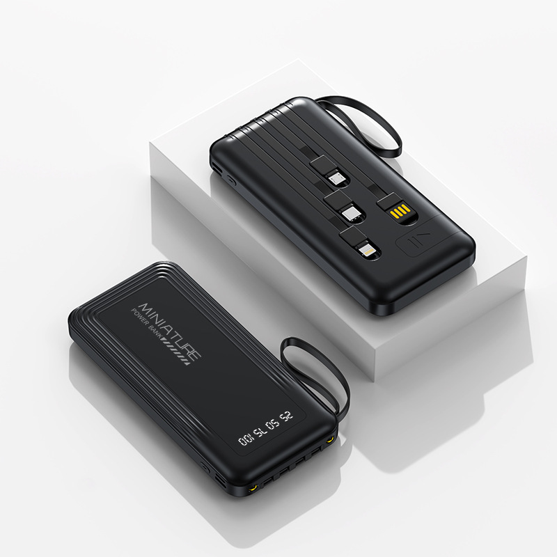 携帯電話ホルダー、モバイル電源、内蔵ケーブル、20000mAhパワーバンク、カスタムギフトロゴ、急速充電バッテリー|undefined