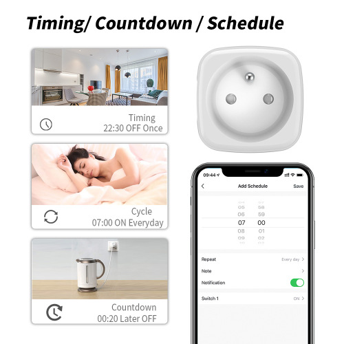 Tuya wifi smart socket voice control mobile phone remote timing switch power detection regulation plug socket