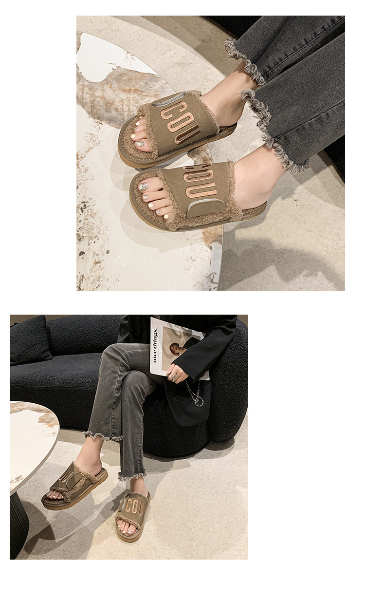 2023 nuove pantofole soffici in cotone autunno e inverno pantofole vere e soffici piatte da donna pigre slip-on abbigliamento esterno scarpe alla moda_voghion.com