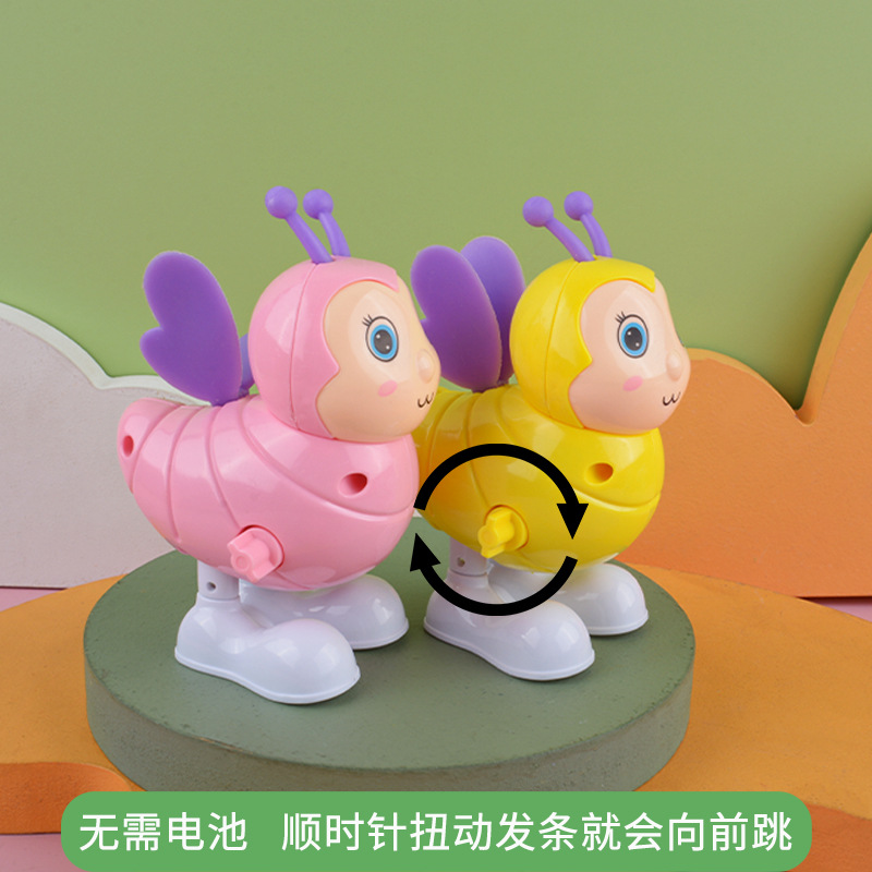 Cadena de juguete de salto de primavera abeja saltando nostálgico pequeño juguete de dibujos animados para niños pequeño puesto de animales al por mayor