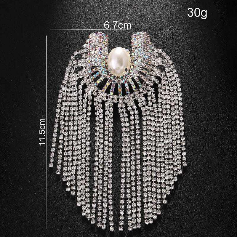 Broche de perla en forma de U popular en Europa y América exagerada personalidad de diamante flange pechos accesorios de banquete broche