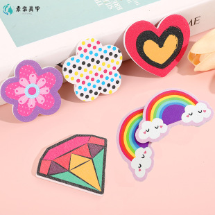 Cartoon Mini Love Cloud Polishing Nail File Small Rubbing Strip Double-sided Printing Fine Sand Repair Rubbing Strip Nail Tool